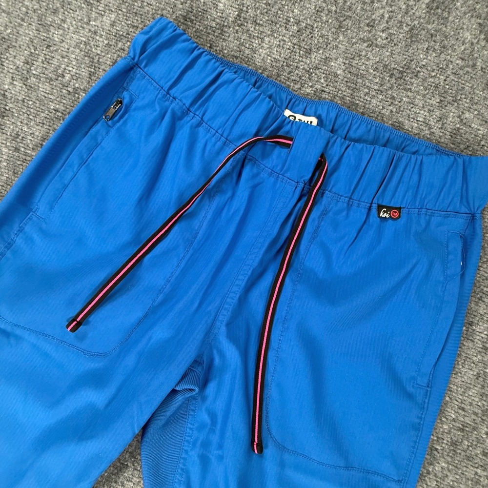 Koi Lite Happiness Scrub Jogger Pants Women's Small Tall Royal Blue Nursing